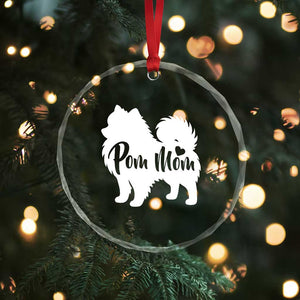 Proud Pom Mom Crystal Glass Ornament Pomeranian Dog Lover Gift TS12 Print Your Wear