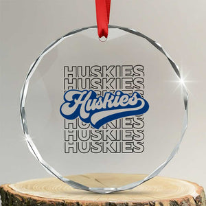 Proud Siberian Husky Fan Crystal Glass Ornament Sports Dog Lover TS12 Transparent Glass 3'' Circle Print Your Wear