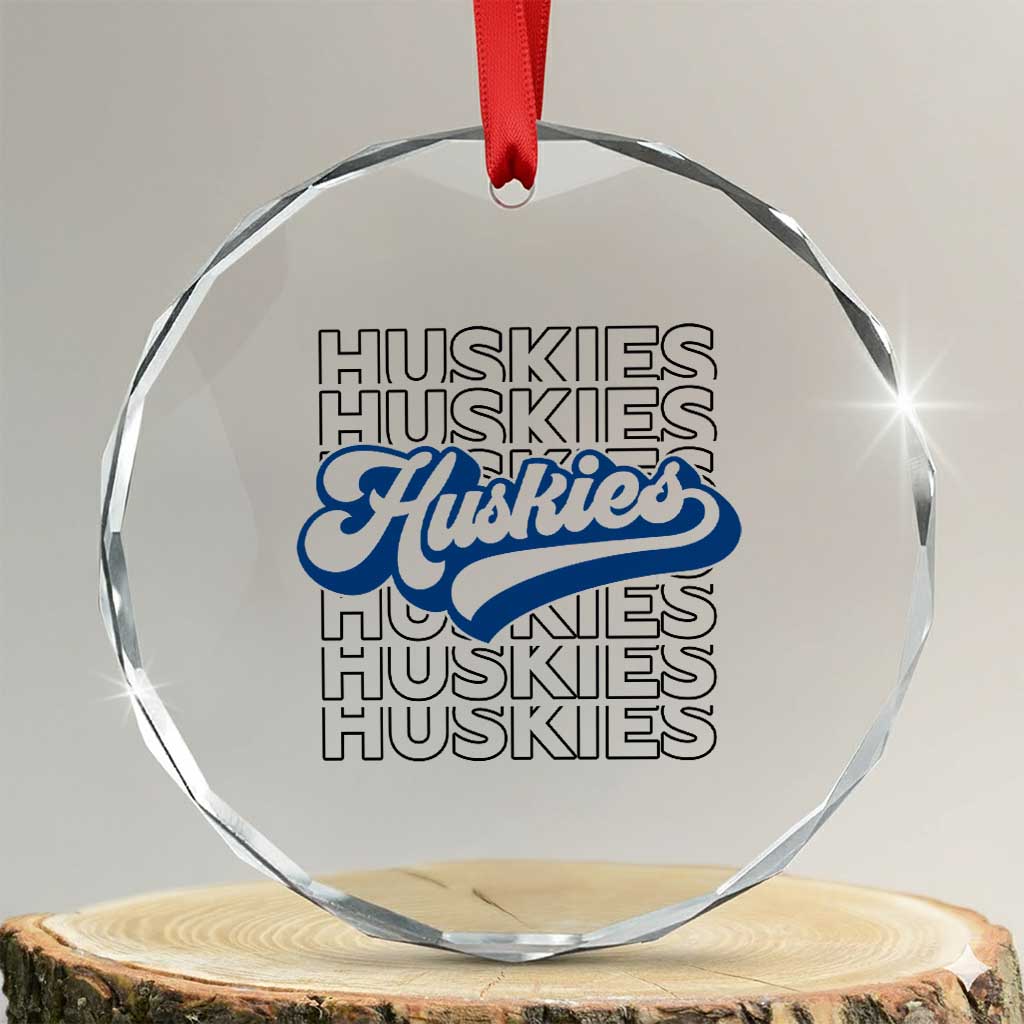 Proud Siberian Husky Fan Crystal Glass Ornament Sports Dog Lover TS12 Transparent Glass 3'' Circle Print Your Wear