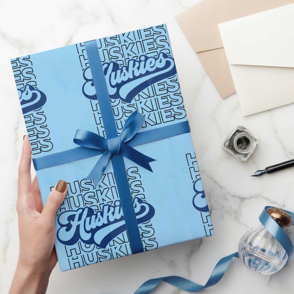 Proud Siberian Husky Fan Wrapping Paper Roll Sports Dog Lover TS12 Light Blue Print Your Wear