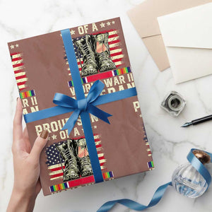 Proud Son Of World War 2 Veteran Wrapping Paper Roll WWII Vet Pride TS02 Mocha Print Your Wear