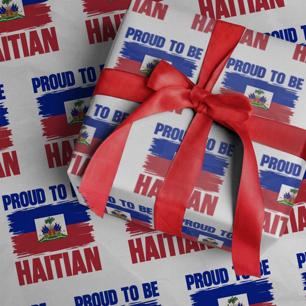 Proud To Be Haitian Wrapping Paper Roll Haiti Flag Heritage Pride TS02 White Print Your Wear