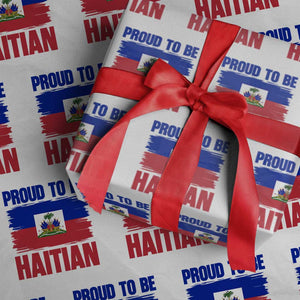 Proud To Be Haitian Wrapping Paper Roll Haiti Flag Heritage Pride TS02 White Print Your Wear