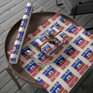 Proud To Be Haitian Wrapping Paper Roll Haiti Flag Heritage Pride TS02 Beige Print Your Wear