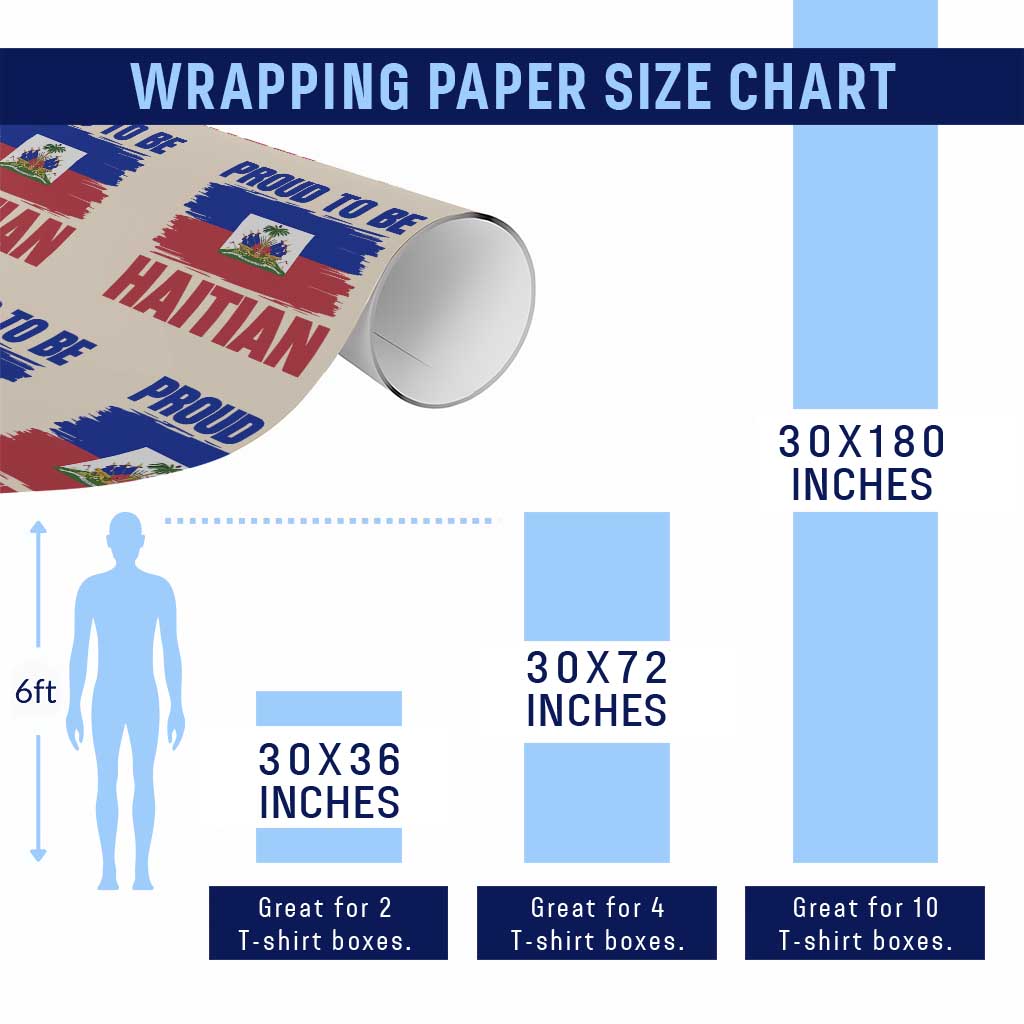 Proud To Be Haitian Wrapping Paper Roll Haiti Flag Heritage Pride TS02 Print Your Wear