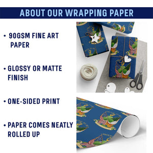 Proud To Be Irish American Wrapping Paper Roll Vintage Ireland USA Flag Shamrock Harp TS11 Print Your Wear