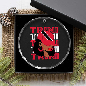 Proud Trini Afro Black Woman Crystal Glass Ornament Trinidad and Tobago Flag Pride TS10 Print Your Wear