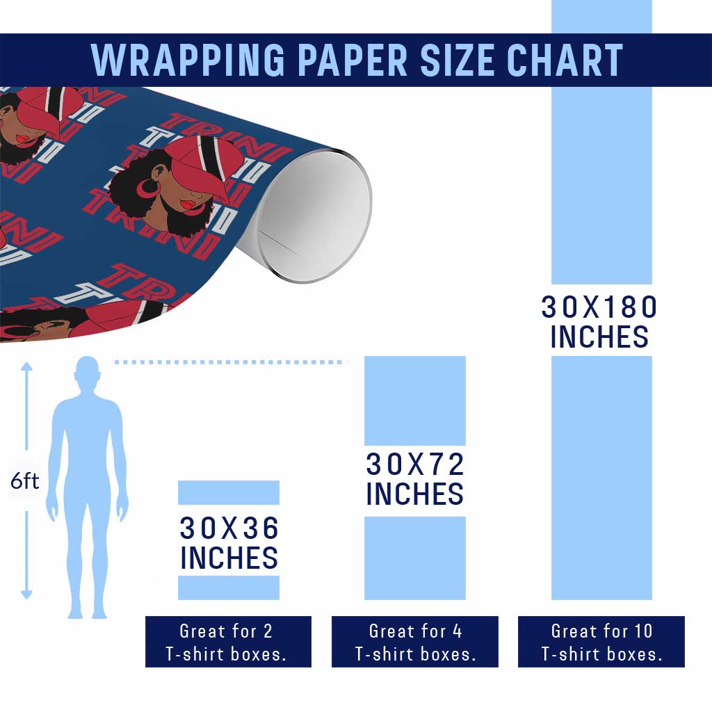 Proud Trini Afro Black Woman Wrapping Paper Roll Trinidad and Tobago Flag Pride TS10 Print Your Wear