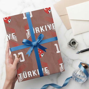 Proud Turkiye Soccer Fans Number 10 Jersey Style Wrapping Paper Roll Patriotic Turkish Football Turkey Sports Lover
