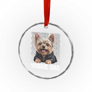 Proud Yorkshire Terrier Dad Crystal Glass Ornament Fathers Day Dog Lover Gift TS12 Print Your Wear