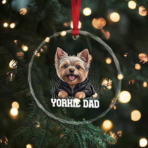 Proud Yorkshire Terrier Dad Crystal Glass Ornament Fathers Day Dog Lover Gift TS12 Print Your Wear