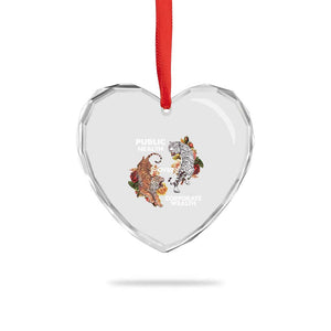 Public Health Over Corporate Wealth Heart Crystal Glass Ornament Social Justice Tiger - Print Your Wear