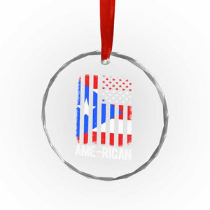 Puerto Rican American Flag Crystal Glass Ornament AME-RICAN Boricua Pride TS10 Print Your Wear