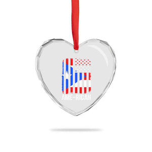 Puerto Rican American Flag Heart Crystal Glass Ornament AME-RICAN Boricua Pride TS10 Print Your Wear