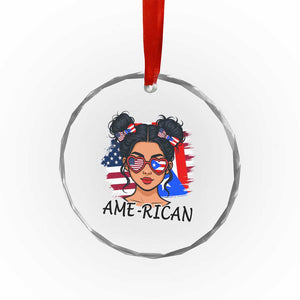 Puerto Rican American Girl Crystal Glass Ornament AME-RICAN Boricua Pride TS10 Print Your Wear