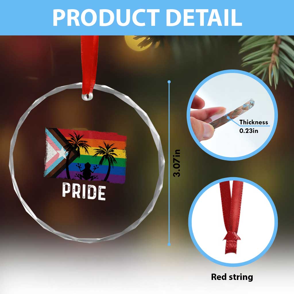 Puerto Rican LGBTQ Crystal Glass Ornament Boricua Rainbow Flag Pride TS10 Print Your Wear