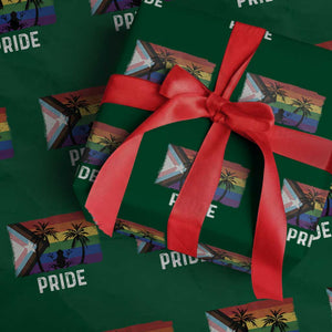 Puerto Rican LGBTQ Wrapping Paper Roll Boricua Rainbow Flag Pride TS10 Green Print Your Wear