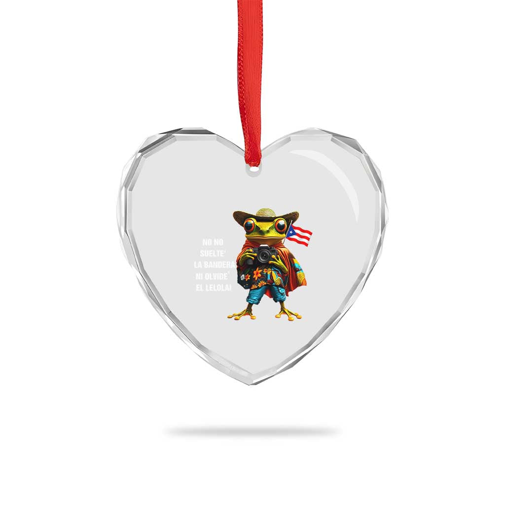 Puerto Rico Coqui' Heart Crystal Glass Ornament Debí Tirar Más Fotos TS02 Print Your Wear