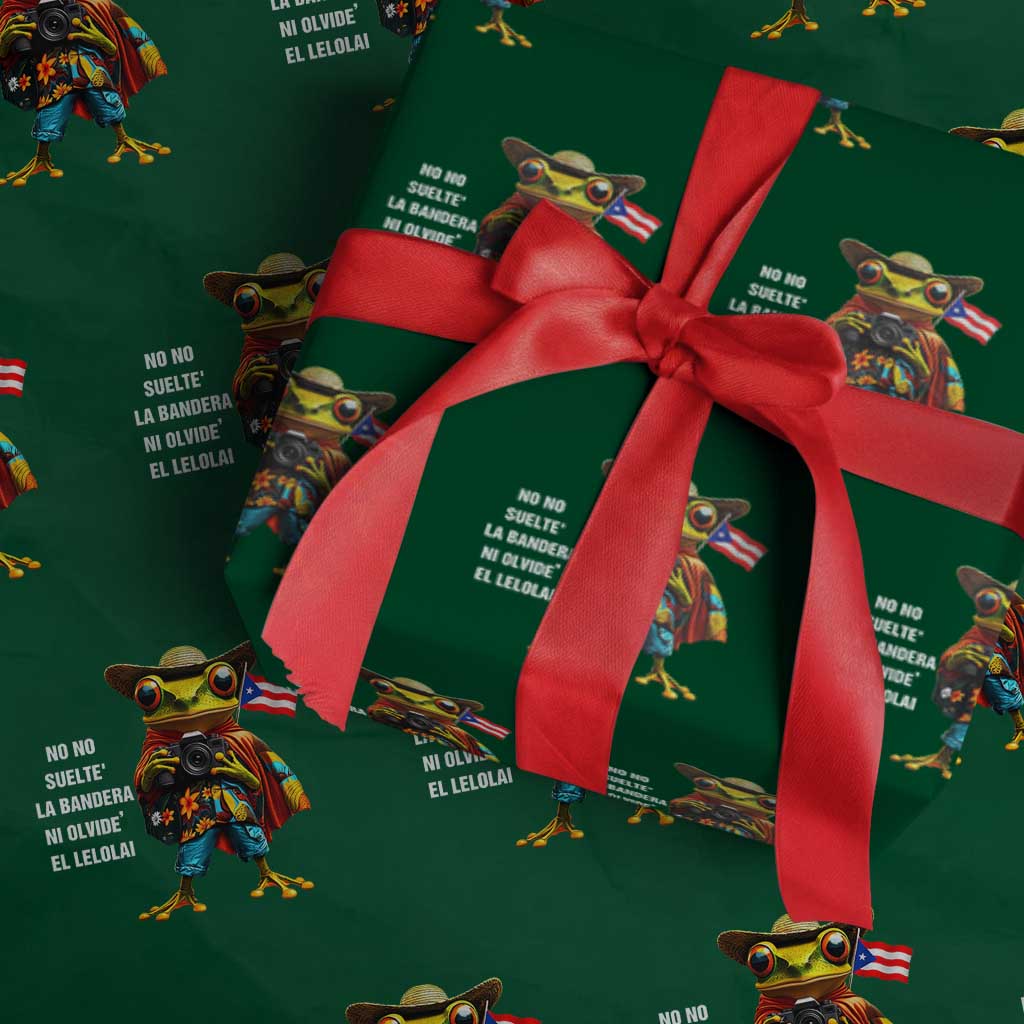 Puerto Rico Coqui' Wrapping Paper Roll Debí Tirar Más Fotos TS02 Green Print Your Wear