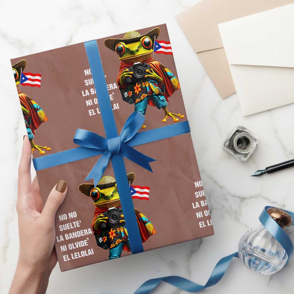 Puerto Rico Coqui' Wrapping Paper Roll Debí Tirar Más Fotos TS02 Mocha Print Your Wear