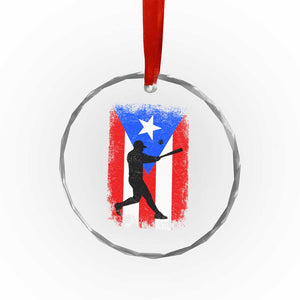 Puerto Rico Flag Baseball Crystal Glass Ornament Cool Distressed Jersey Gift Boricua Boys - Print Your Wear