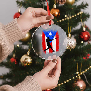 Puerto Rico Flag Baseball Crystal Glass Ornament Cool Distressed Jersey Gift Boricua Boys - Print Your Wear