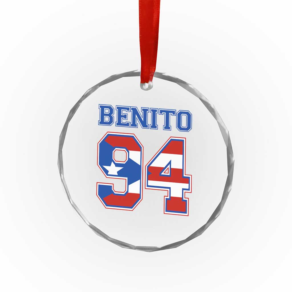 Puerto Rico Jersey Benito Number 94 Graphic Crystal Glass Ornament TS11 Print Your Wear
