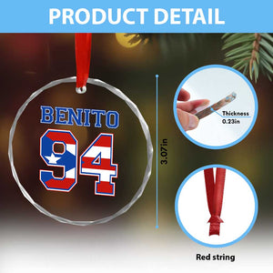 Puerto Rico Jersey Benito Number 94 Graphic Crystal Glass Ornament TS11 Print Your Wear