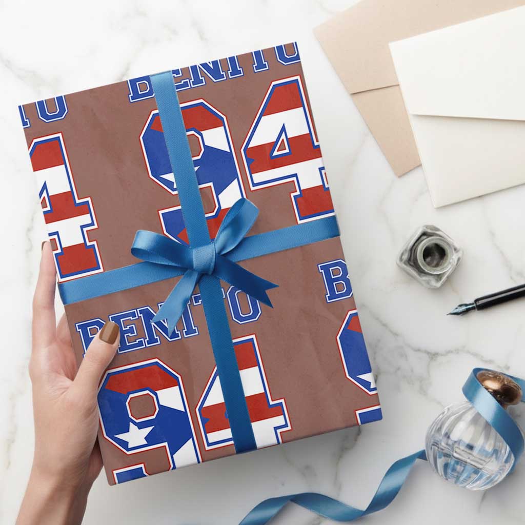 Puerto Rico Jersey Benito Number 94 Graphic Wrapping Paper Roll TS11 Mocha Print Your Wear