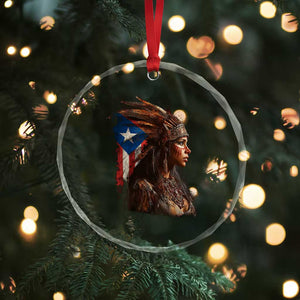 Puerto Rico Taino Warrior Woman Crystal Glass Ornament Boricua Pride TS10 Print Your Wear