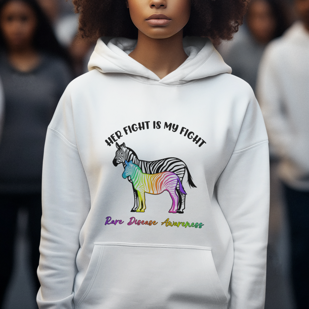 Rare Disease Day Shirts Hoodie Her Fight Is My Fight Rare Disease Awareness Support Rare Warrior Rainbow Zebra TS02 Printyourwear