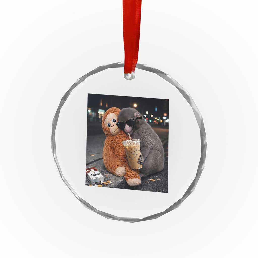 Punch Mokey Crystal Glass Ornament Funny Drinking Diet Coke Sunglasses Street Meme TS14 Print Your Wear