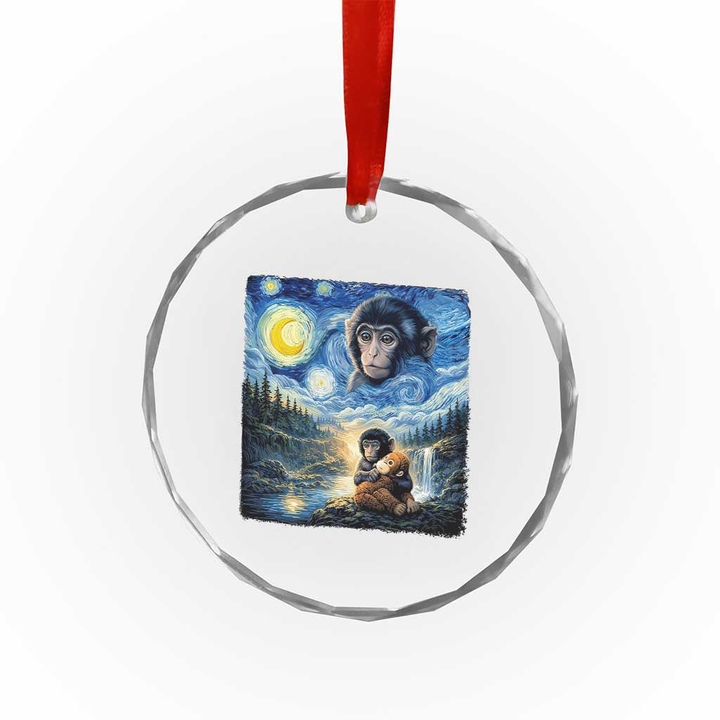 Punch Mokey Crystal Glass Ornament Viral Baby Monkey Starry Night Van Gogh TS14 Print Your Wear