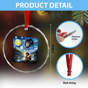 Punch Mokey Crystal Glass Ornament Viral Baby Monkey Starry Night Van Gogh TS14 Print Your Wear