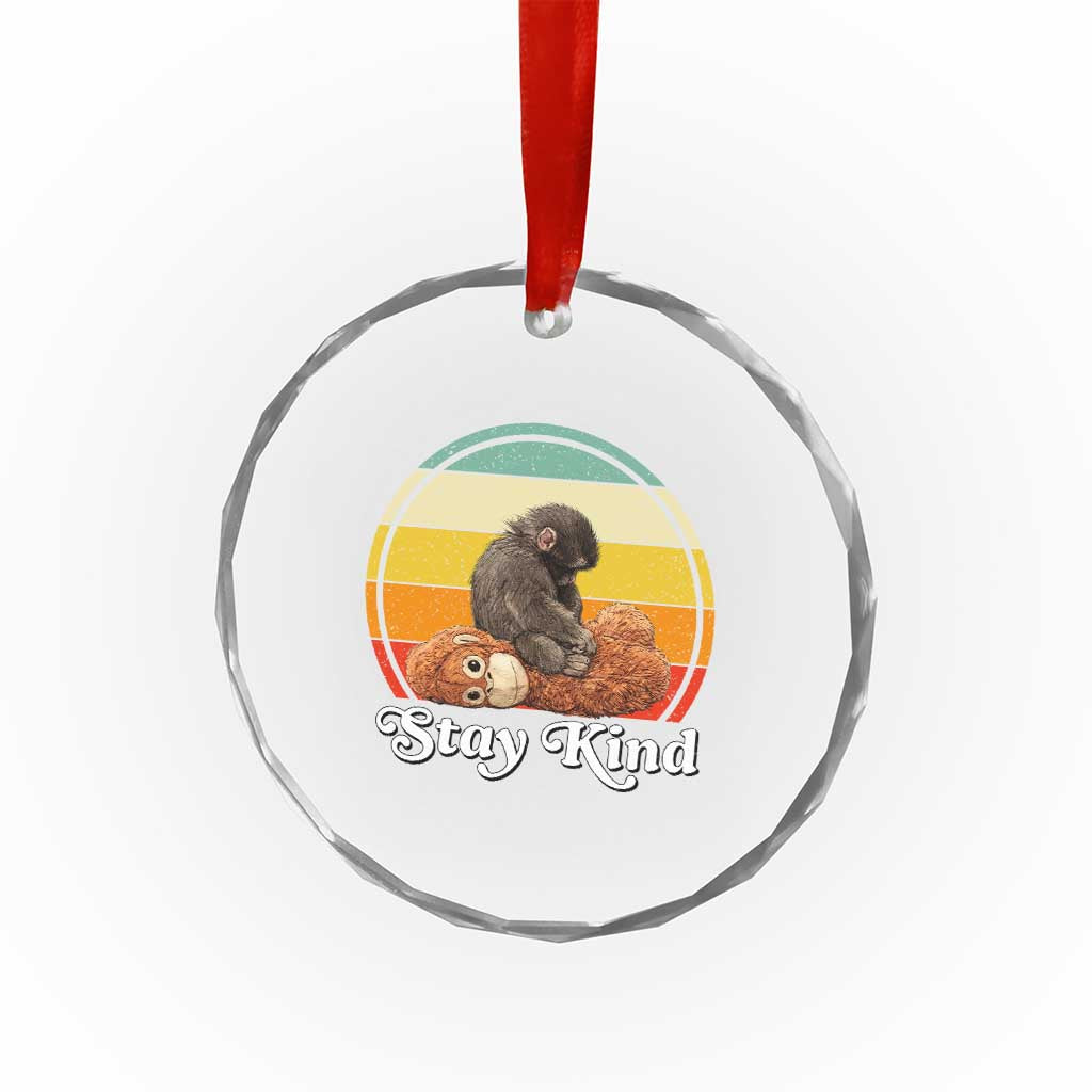 Punch Mokey Crystal Glass Ornament Viral Trend Baby Monkey Stay Kind TS14 Print Your Wear