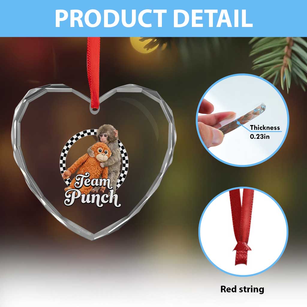 Punch Mokey Heart Crystal Glass Ornament Baby Monkey And Plush Toy Viral Trend TS14 Print Your Wear