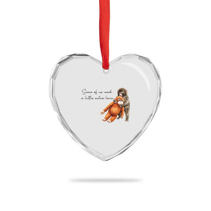 Punch Mokey Heart Crystal Glass Ornament Some Of Us Need a Little Extra Love TS14 Print Your Wear