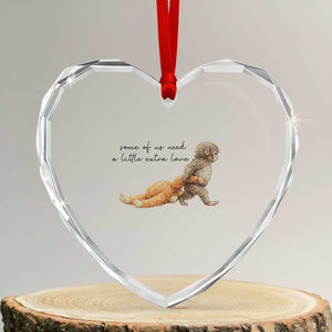 Punch Mokey Heart Crystal Glass Ornament Viral Trend Baby Monkey Meme TS14 Transparent Glass 3'' Heart Print Your Wear