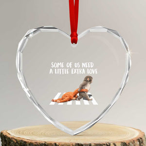 Punch Mokey Meme Heart Crystal Glass Ornament Some Of Us Need a Little Extra Love TS14 Transparent Glass 3'' Heart Print Your Wear