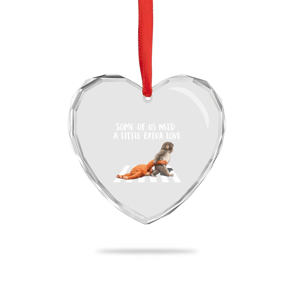 Punch Mokey Meme Heart Crystal Glass Ornament Some Of Us Need a Little Extra Love TS14 Print Your Wear