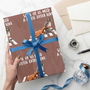 Punch Mokey Meme Wrapping Paper Roll Some Of Us Need a Little Extra Love TS14 Mocha Print Your Wear