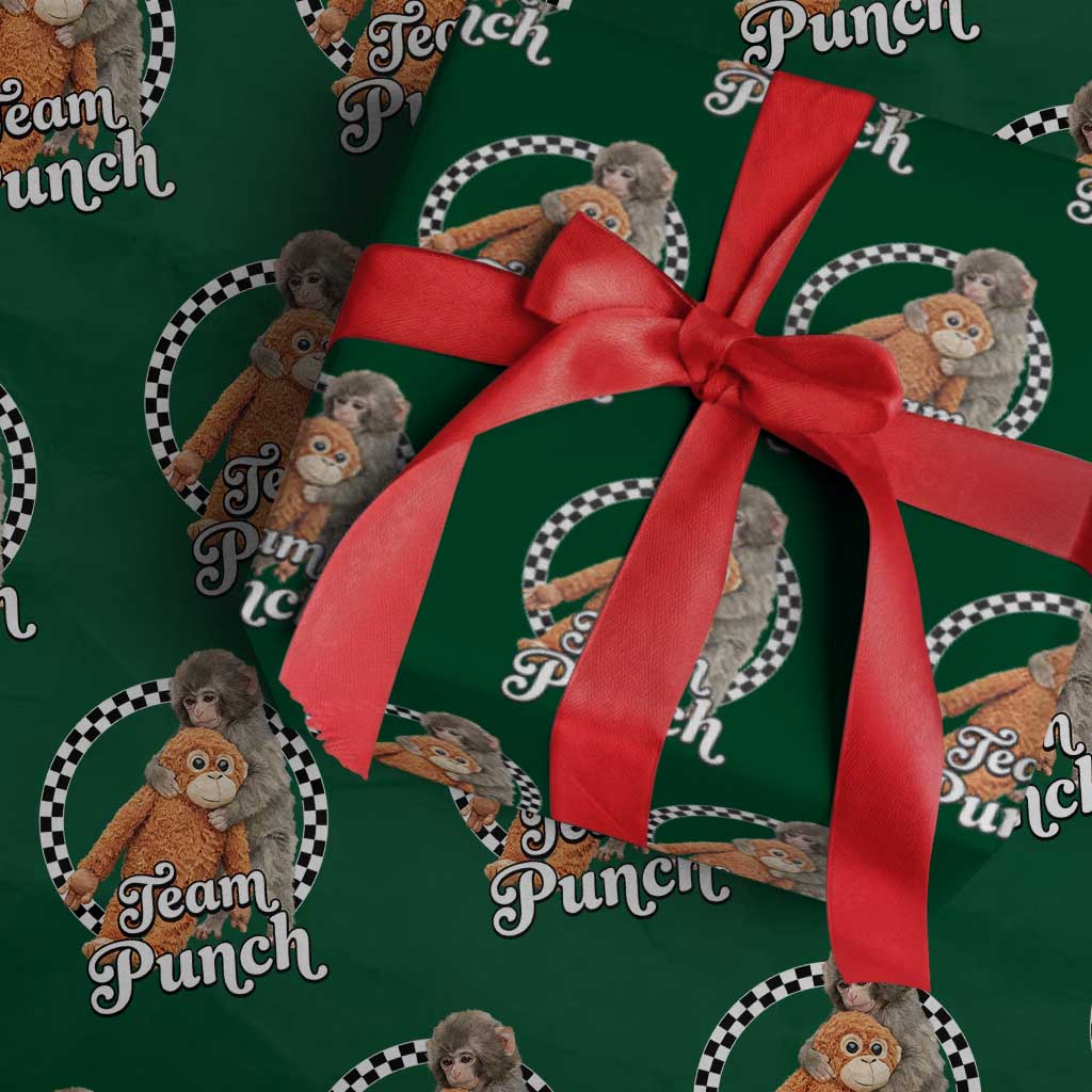 Punch Mokey Wrapping Paper Roll Baby Monkey And Plush Toy Viral Trend TS14 Green Print Your Wear