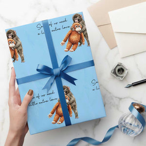 Punch Mokey Wrapping Paper Roll Some Of Us Need a Little Extra Love TS14 Light Blue Print Your Wear