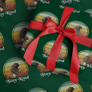 Punch Mokey Wrapping Paper Roll Viral Trend Baby Monkey Stay Kind TS14 Green Print Your Wear