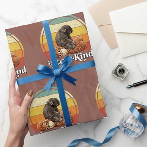 Punch Mokey Wrapping Paper Roll Viral Trend Baby Monkey Stay Kind TS14 Mocha Print Your Wear