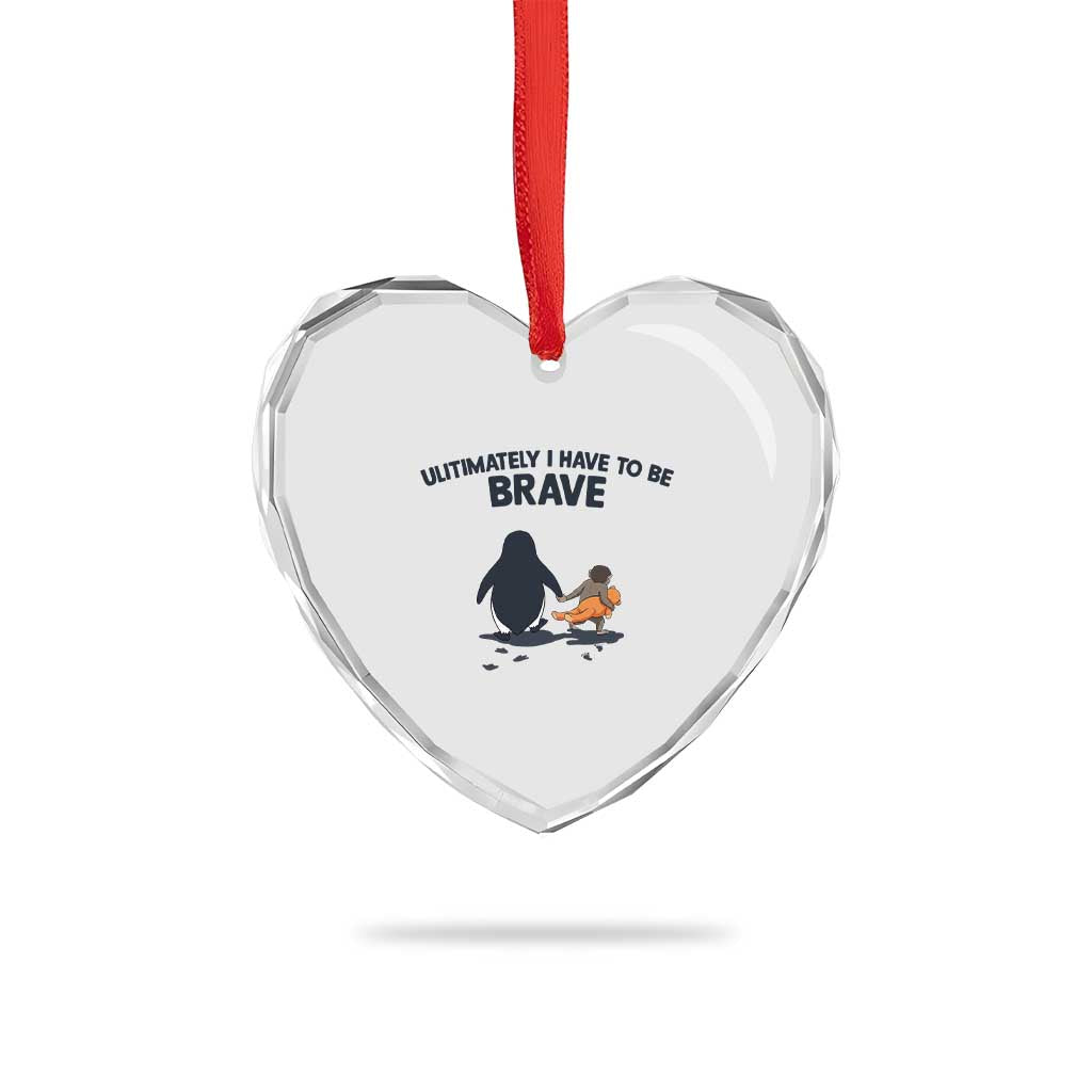 Punch Monkey And Nihilist Penguin Viral Heart Crystal Glass Ornament Ultimately I Have To Be Brave TS14 Print Your Wear