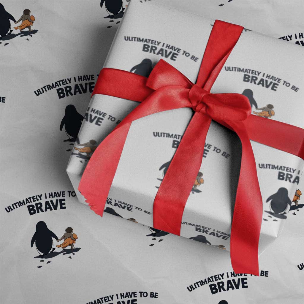 Punch Monkey And Nihilist Penguin Viral Wrapping Paper Roll Ultimately I Have To Be Brave TS14 White Print Your Wear