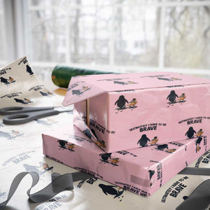 Punch Monkey And Nihilist Penguin Viral Wrapping Paper Roll Ultimately I Have To Be Brave TS14 Light Pink Print Your Wear