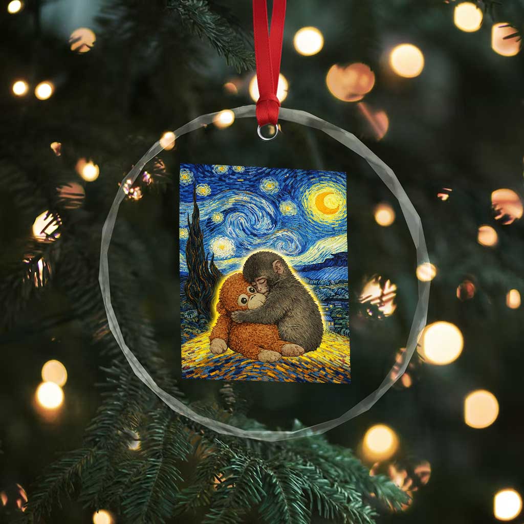Punch Monkey Starry Night Viral Trend Crystal Glass Ornament TS14 Print Your Wear