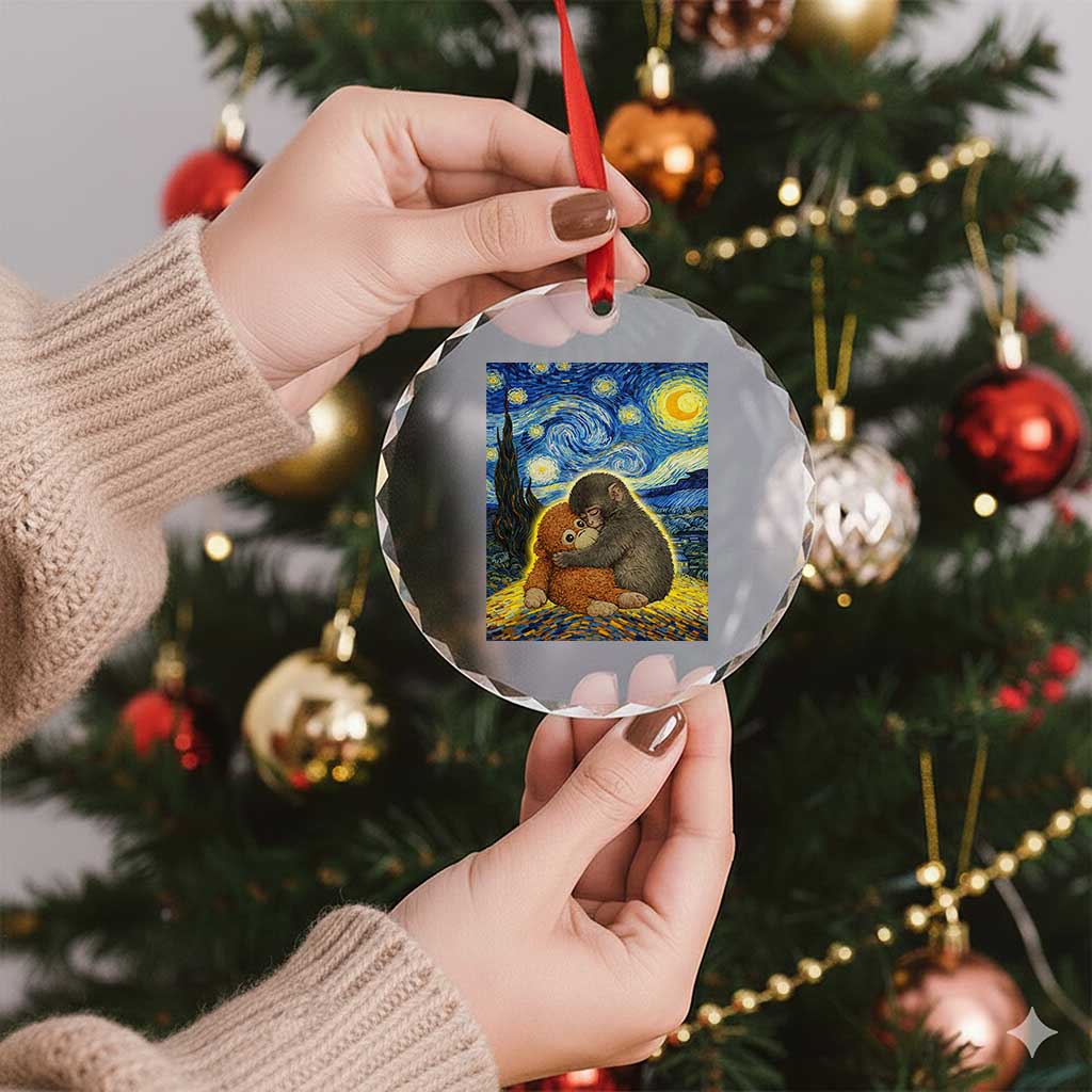 Punch Monkey Starry Night Viral Trend Crystal Glass Ornament TS14 Print Your Wear